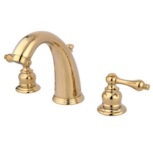 Kingston Brass Two Handle 8" to 16" Widespread Lavatory Faucet with Pop-Up Drain Drain - Polished Brass KB982AL