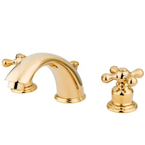 Kingston Brass Two Handle 8" to 16" Widespread Lavatory Faucet with Pop-Up Drain Drain - Polished Brass KB972X