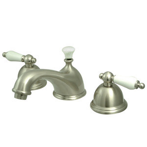 Kingston Brass Two Handle 8" to 16" Widespread Lavatory Faucet with Brass Pop-Up Drain - Brushed Nickel KS3968PL