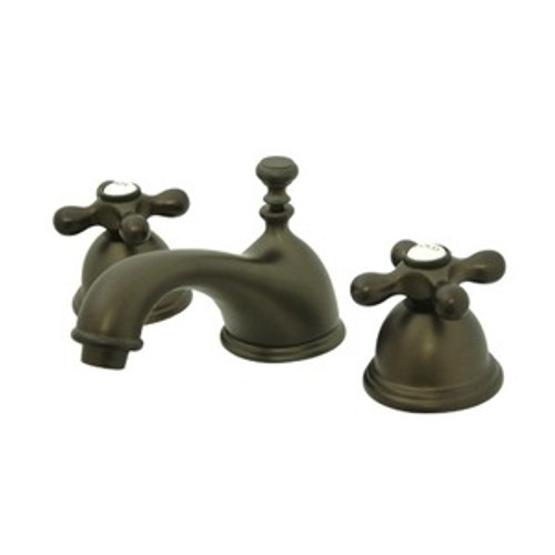 Kingston Brass Two Handle 8" to 16" Widespread Lavatory Faucet with Brass Pop-Up Drain - Oil Rubbed Bronze KS3965AX