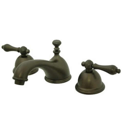 Kingston Brass Two Handle 8" to 16" Widespread Lavatory Faucet with Brass Pop-Up Drain - Oil Rubbed Bronze KS3965AL