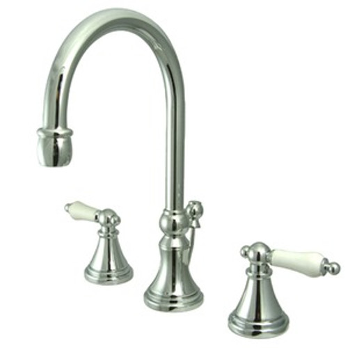 Kingston Brass Two Handle 8" to 16" Widespread Lavatory Faucet with Brass Pop-Up Drain - Polished Chrome KS2981PL