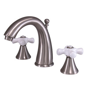 Kingston Brass Two Handle 8" to 16" Widespread Lavatory Faucet with Brass Pop-Up Drain - Brushed Nickel KS2978PX
