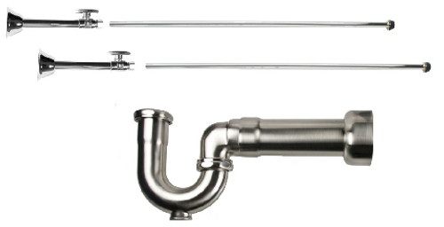 Mountain Plumbing MT317MASS-NL-BRN New England Lavatory Supply Kit - Straight Sweat - Brushed Nickel