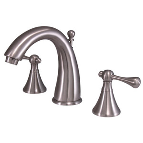 Kingston Brass Two Handle 8" to 16" Widespread Lavatory Faucet with Brass Pop-Up Drain - Satin Nickel KS2978BL