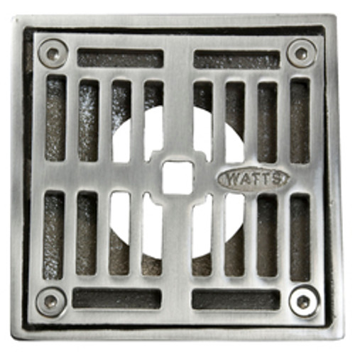 Mountain Plumbing MT506-GRID-BRN 4" Square Solid Nickel Bronze Plated Drain Grid - Brushed Nickel