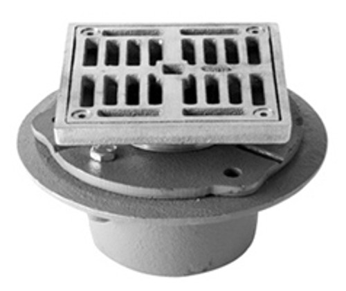 Mountain Plumbing MT506I-EB 4" Square IPS (Cast Iron) Shower Drain with Solid Nickel Bronze Top - English Bronze