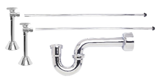 Mountain Plumbing MT4433-NL-CPB Lavatory Supply Kit With P-Trap - Polished Chrome