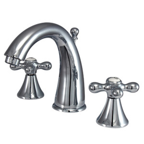 Kingston Brass Two Handle 8" to 16" Widespread Lavatory Faucet with Brass Pop-Up Drain - Polished Chrome KS2971AX