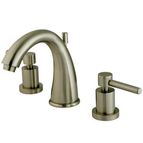 Kingston Brass Two Handle 8" to 16" Widespread Lavatory Faucet with Brass Pop-Up Drain - Satin Nickel KS2968DL