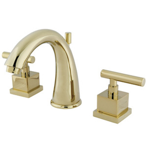 Kingston Brass Two Handle 8" to 16" Widespread Lavatory Faucet with Brass Pop-Up Drain - Polished Brass KS2962CQL