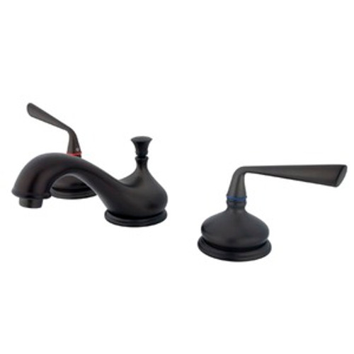 Kingston Brass Two Handle 8" to 16" Widespread Lavatory Faucet with Brass Pop-Up Drain - Oil Rubbed Bronze KS1165ZL