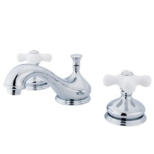 Kingston Brass Two Handle 8" to 16" Widespread Lavatory Faucet with Brass Pop-Up Drain - Polished Chrome KS1161PX