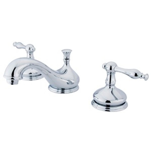 Kingston Brass Two Handle 8" to 16" Widespread Lavatory Faucet with Brass Pop-Up Drain - Polished Chrome KS1161NL