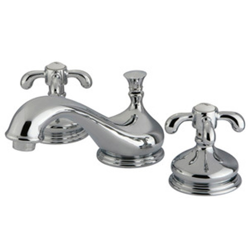 Kingston Brass Two Handle 8" to 16" Widespread Lavatory Faucet with Brass Pop-Up Drain - Polished Chrome KS1161TX