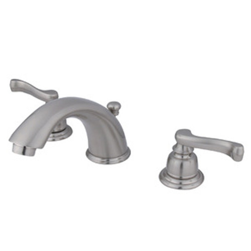 Kingston Brass Two Handle 8" to 16" Widespread Lavatory Faucet with Brass Pop-Up Drain - Satin Nickel KB8968FL