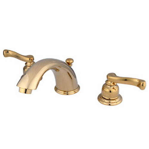 Kingston Brass Two Handle 8" to 16" Widespread Lavatory Faucet with Brass Pop-Up Drain - Polished Brass KB8962FL