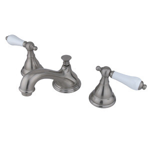 Kingston Brass Two Handle 8" to 16" Widespread Lavatory Faucet with Brass Pop-Up Drain - Brushed Nickel KS5568PL