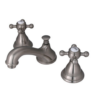 Kingston Brass Two Handle 8" to 16" Widespread Lavatory Faucet with Brass Pop-Up Drain - Brushed Nickel KS5568BX
