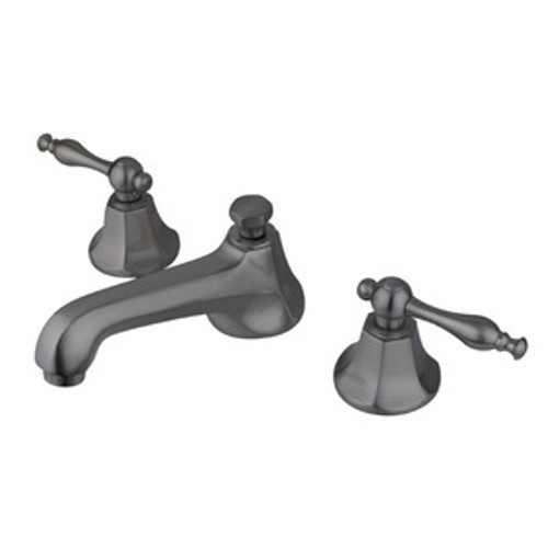 Kingston Brass Two Handle 8" to 16" Widespread Lavatory Faucet with Brass Pop-Up Drain - Satin Nickel KS4468NL