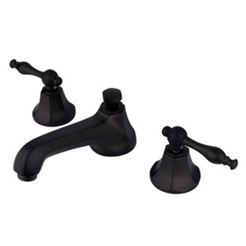 Kingston Brass Two Handle 8" to 16" Widespread Lavatory Faucet with Brass Pop-Up Drain - Oil Rubbed Bronze KS4465NL