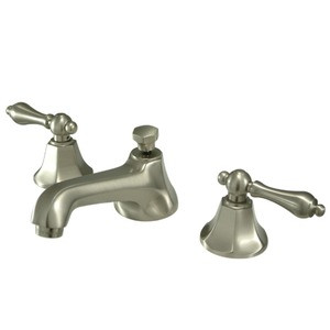 Kingston Brass Two Handle 8" to 16" Widespread Lavatory Faucet with Brass Pop-Up Drain - Brushed Nickel KS4468AL