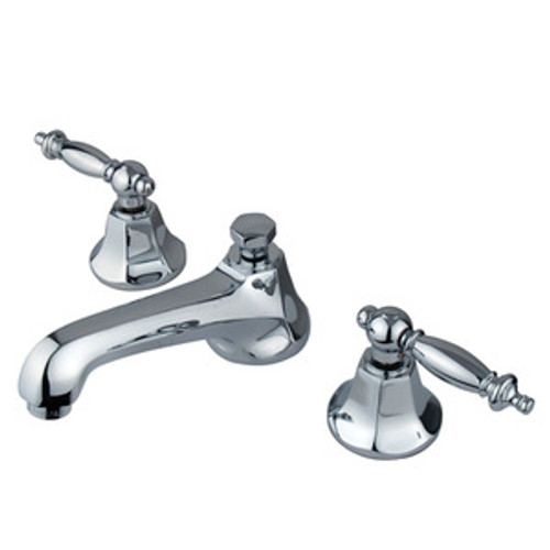 Kingston Brass Two Handle 8" to 16" Widespread Lavatory Faucet with Brass Pop-Up Drain - Polished Chrome KS4461TL