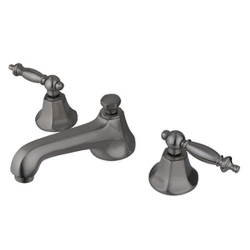 Kingston Brass Two Handle 8" to 16" Widespread Lavatory Faucet with Brass Pop-Up Drain - Satin Nickel KS4468TL