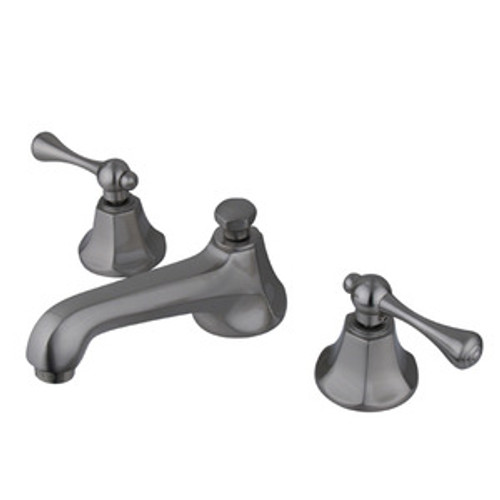 Kingston Brass Two Handle 8" to 16" Widespread Lavatory Faucet with Brass Pop-Up Drain - Satin Nickel KS4468BL