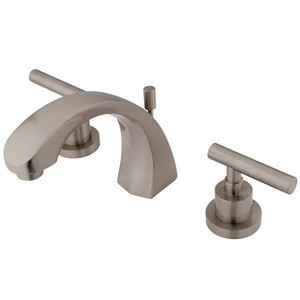 Kingston Brass Two Handle 8" to 16" Widespread Lavatory Faucet with Brass Pop-Up Drain - Satin Nickel KS4988CML