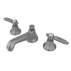 Kingston Brass Two Handle 8" to 16" Widespread Lavatory Faucet with Brass Pop-Up Drain - Brushed Nickel KS4468GL