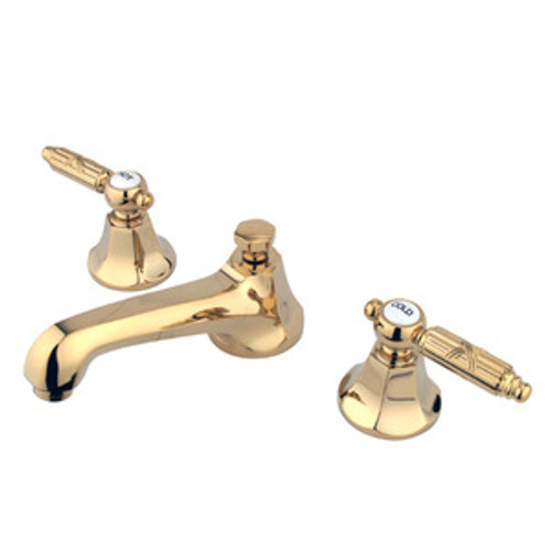 Kingston Brass Two Handle 8" to 16" Widespread Lavatory Faucet with Brass Pop-Up Drain - Polished Brass KS4462GL