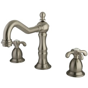 Kingston Brass Two Handle 8" to 14" Widespread Lavatory Faucet with Brass Pop-Up Drain - Brushed Nickel KS1978TX