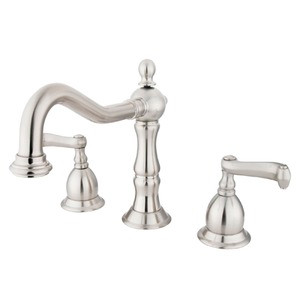 Kingston Brass Two Handle 8" to 14" Widespread Lavatory Faucet with Brass Pop-Up Drain - Brushed Nickel KS1978FL
