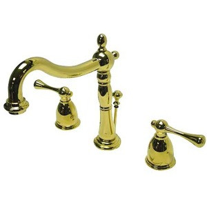 Kingston Brass Two Handle 8" to 14" Widespread Lavatory Faucet with Brass Pop-Up Drain - Polished Brass - KB7972BL