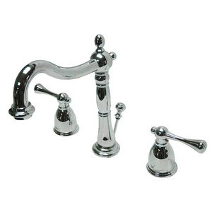 Kingston Brass Two Handle 8" to 14" Widespread Lavatory Faucet with Brass Pop-Up Drain - Polished Chrome - KB7971BL