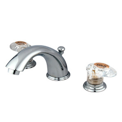 Kingston Brass Two Handle 4" to 8" Mini Widespread Lavatory Faucet with Pop-Up Drain Drain - Polished Chrome KB961ALL