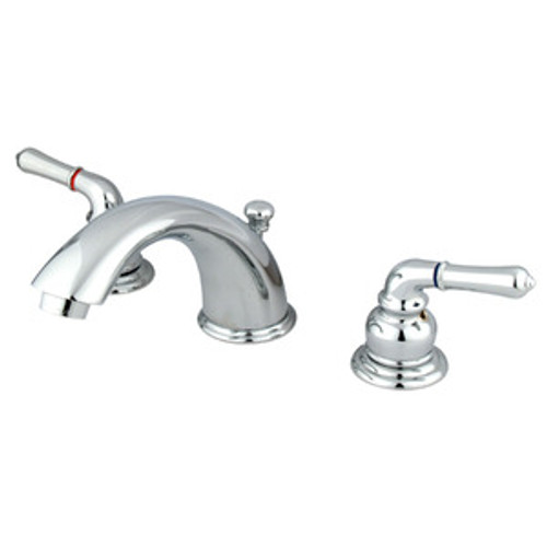 Kingston Brass Two Handle 4" to 8" Mini Widespread Lavatory Faucet with Pop-Up Drain Drain - Polished Chrome KB961