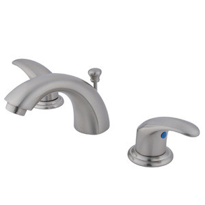 Kingston Brass Two Handle 4" to 8" Mini Widespread Lavatory Faucet with Pop-Up Drain Drain - Satin Nickel - KB6958LL