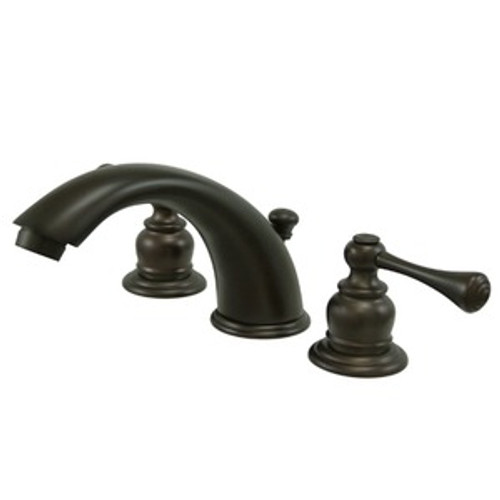 Kingston Brass Two Handle 4" to 8" Mini Widespread Lavatory Faucet with Pop-Up Drain Drain - Oil Rubbed Bronze
