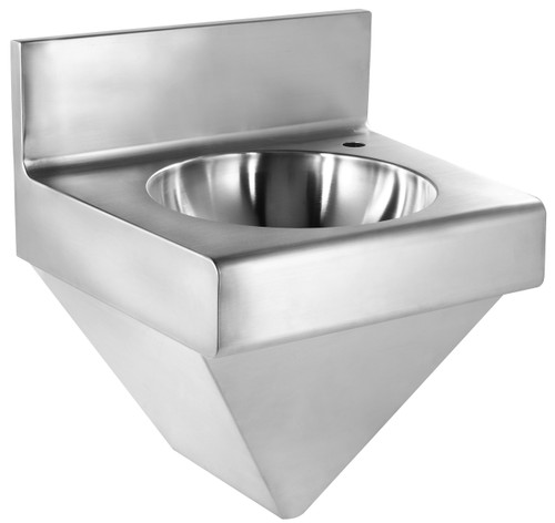 Whitehaus WHNCB1815 Noah's Brushed Stainless Steel Commercial Wall Mount Sink - 18 inch