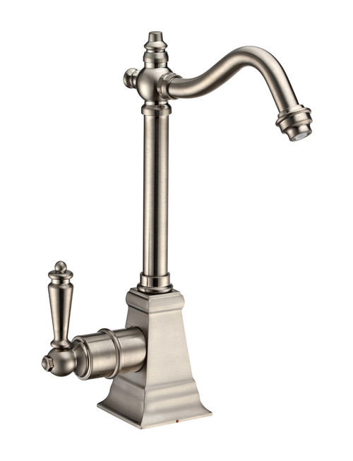 Whitehaus WHFH-H2011-BN Point of Use Instant Hot Water Drinking Faucet with Traditional Swivel Spout - Brushed Nickel