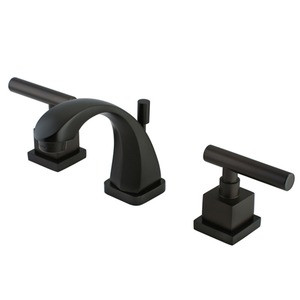 Kingston Brass Two Handle 4" to 8" Mini Widespread Lavatory Faucet with Brass Pop-Up Drain - Oil Rubbed Bronze - KS4945CQL
