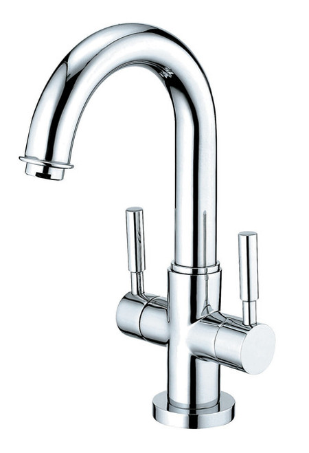 Kingston Brass Two Handle Single Hole Lavatory Faucet with Push-Up & Optional Deck Plate - Polished Chrome - KS8451DL