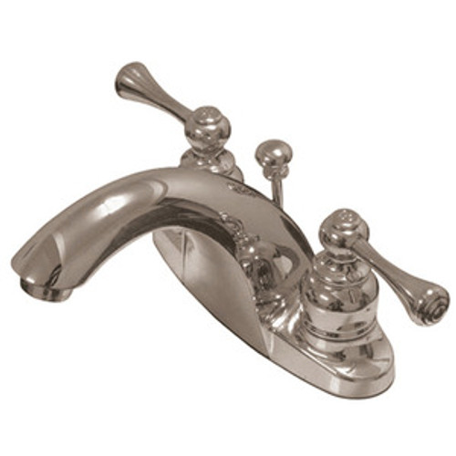 Kingston Brass Two Handle 4" Centerset Lavatory Faucet with Pop-Up Drain - Satin Nickel KB7648BL