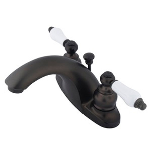 Kingston Brass Two Handle 4" Centerset Lavatory Faucet with Pop-Up Drain - Oil Rubbed Bronze KB7645PL