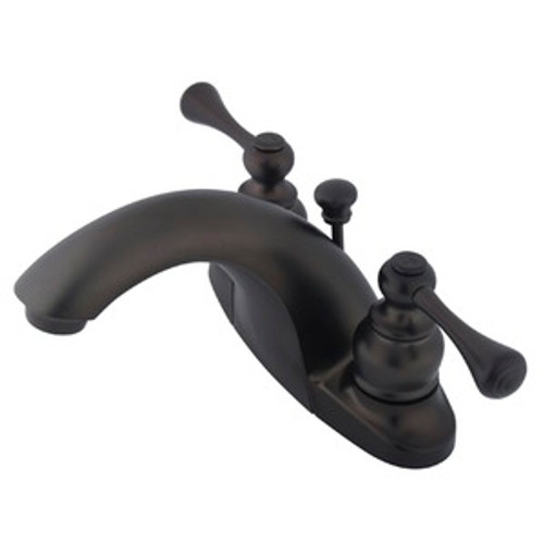 Kingston Brass Two Handle 4" Centerset Lavatory Faucet with Pop-Up Drain - Oil Rubbed Bronze KB7645BL