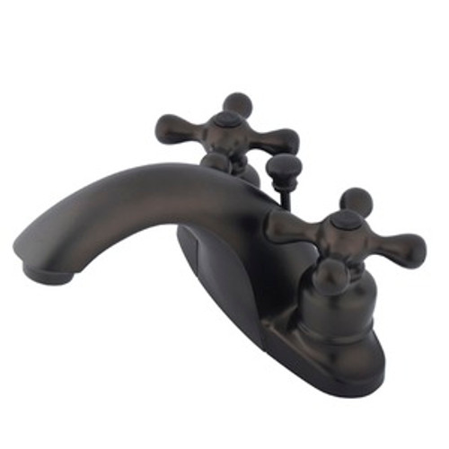 Kingston Brass Two Handle 4" Centerset Lavatory Faucet with Pop-Up Drain - Oil Rubbed Bronze KB7645AX