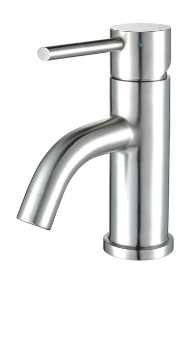 Whitehaus WHS0111-SB-PSS Waterhaus Single Hole, Single Lever Lavatory Faucet & Pop-up Drain  - Polished Stainless Steel