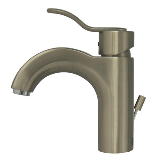 Whitehaus 3-04040-BN Wavehaus Single Handle Lavatory Faucet with Pop-up Drain - Brushed Nickel